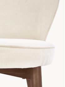 Sillón tapizado Serena, Tapizado: chenilla (92% poliéster, , Patas: madera de fresno maciza p, Tejido blanco, madera de fresno, marrón pintado, An 56 x F 64 cm