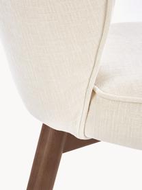 Sillón tapizado Serena, Tapizado: chenilla (92% poliéster, , Patas: madera de fresno maciza p, Tejido blanco, madera de fresno, marrón pintado, An 56 x F 64 cm