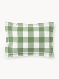 Funda de almohada de algodón Nels, Tonos verdes, blanco, An 45 x Al 110 cm