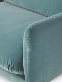 Canapé d'angle en velours Moby, Velours bleu pétrole, larg. 280 x prof. 160 cm, méridienne à droite