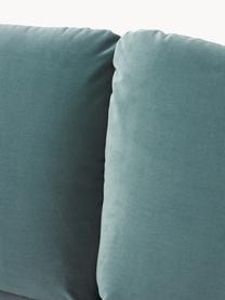 Canapé d'angle en velours Moby, Velours bleu pétrole, larg. 280 x prof. 160 cm, méridienne à droite