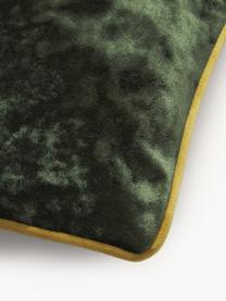 Housse de coussin avec bordure passepoilée Enid, Velours (100% polyester)
Oeko-Tex Standard 100, classe 1, Vert, larg. 45 x long. 45 cm