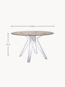 Okrúhly stôl Sir Gio, Ø 120 cm, Béžová, priehľadná, Ø 120 cm