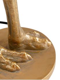 Große handgefertigte Tischlampe Ostrich, Lampenfuß: Polyresin, Lampenschirm: Baumwolle, Hanf, Messingfarben, Ø 30 x H 69 cm