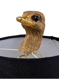 Lámpara de mesa artesanal grande Ostrich, Pantalla: algodón, cáñamo, Latón, Ø 30 x Al 69 cm