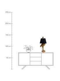 Grosse handgefertigte Tischlampe Ostrich, Lampenschirm: Baumwolle, Hanf, Messingfarben, Ø 30 x H 69 cm