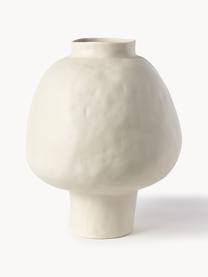 Handgefertigte Design-Vase Saki aus Keramik, H 40 cm, Keramik, Hellbeige, matt, Ø 32 x H 40 cm