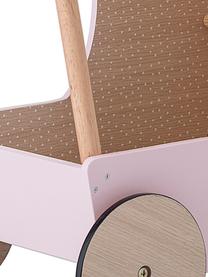 Carrito para muñecas Walk, Tablero de fibras de densidad media (MDF), madera de caucho, Rosa, An 25 x Al 40 cm