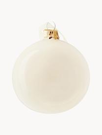 Mundgeblasene Weihnachtskugeln Shiny, 6er-Set, Glas, Weiss, Hellbeige, Taupe, transparent, Ø 8 cm