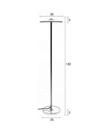 Kleine dimbare LED leeslamp Float van glas, Lampenkap: glas, Lampvoet: glas, Goudkleurig, transparant, Ø 30 x H 132 cm