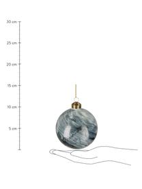 Bombka Marble, 6 szt., Szkło, Szary, biały, o wyglądzie marmuru, Ø 10 cm