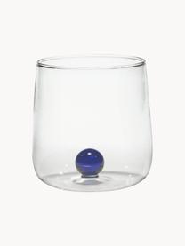 Bicchieri acqua fatti a mano in vetro soffiato Bilia 6 pz, Vetro borosilicato, Trasparente, blu scuro, Ø 9 x Alt. 9 cm, 440 ml