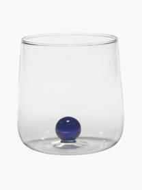 Vasos de agua soplados de vidrio borosilicato Bilia, 6 uds., Vidrio de borosilicato, Transparente, azul oscuro, Ø 9 x Al 9 cm, 440 ml