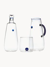 Vasos de agua soplados de vidrio borosilicato Bilia, 6 uds., Vidrio de borosilicato, Transparente, azul oscuro, Ø 9 x Al 9 cm, 440 ml