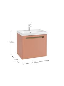 Waschtisch Senso mit Unterschrank, in verschiedenen Größen, Spanplatte,MDF, Terrakotta, B 58 x H 50 cm