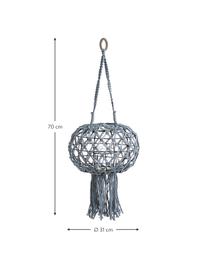 Farolillo colgante Macrame, Estructura: metal, Gris, Ø 31 x Al 70 cm