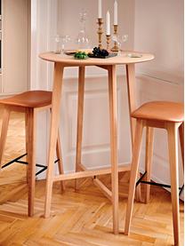 Barová stolička z dubového dreva Ultra, Koža svetlohnedá, dubové drevo, Š 35 x V 73 cm