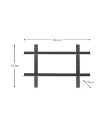 Metall-Wandregal Tag, Metall, beschichtet, Schwarz, B 80 x H 52 cm
