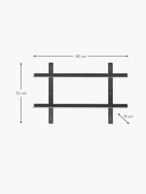 Scaffale da parete in metallo Tag, Metallo rivestito, Nero, Larg. 80 x Alt. 52 cm