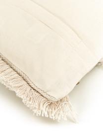 Kissenhülle Frederieke mit dekorativer Verzierung, 100% Baumwolle, Beige, B 45 x L 45 cm