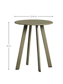 Table d'appoint de jardin, Métal, enduit, Vert, Ø 40 x haut. 49 cm