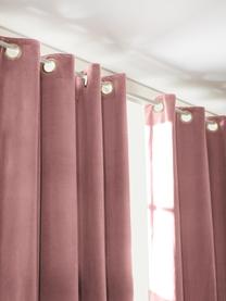 Cortinas oscurecedoras de terciopelo con ojales Rush, 2 uds., 100% poliéster (reciclado) con certificado GRS, Rosa palo, An 135 x L 260 cm