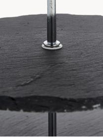 Etagere Cooper mit Schiefernplatten, Stange: Metall, verchromt, Schwarz, Silberfarben, Ø 30 x H 31 cm