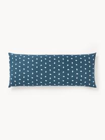 Funda de almohada de algodón a lunares Amma, Azul, An 45 x L 110 cm