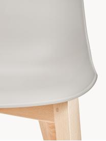 Chaises scandi en plastique Dave, 2 pièces, Grège, bois de hêtre, larg. 46 x haut. 52 cm