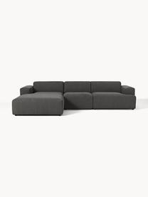 Ecksofa Melva (4-Sitzer), Bezug: 100 % Polyester Der strap, Gestell: Massives Kiefern- und Fic, Webstoff Anthrazit, B 319 x T 195 cm, Eckteil links