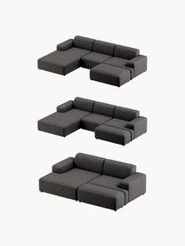 Ecksofa Melva (4-Sitzer), Bezug: 100 % Polyester Der strap, Gestell: Massives Kiefern- und Fic, Füße: Kunststoff Dieses Produkt, Webstoff Anthrazit, B 319 x T 195 cm, Eckteil links