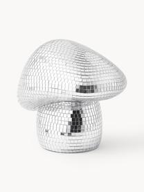 Glitzerndes Deko-Objekt Disco Mushroom, Glas, Harz, Silberfarben, Ø 16 cm