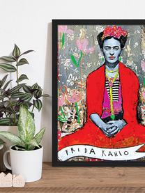 Ingelijste digitale print Frida Kahlo, Afbeelding: digitale print op papier,, Lijst: gelakt hout, Multicolour, B 43 cm x H 53 cm