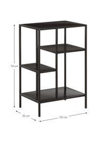 Regał z metalu Display, Metal malowany proszkowo, Czarny, S 50 x W 74 cm