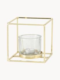 Teelichthalter-Set Pazo, 2-tlg., Windlicht: Glas, Gestell: Metall, beschichtet, Goldfarben, Set mit verschiedenen Grössen