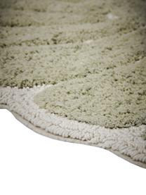 Alfombrilla de baño de algodón ecológico Soft, 100% algodón con certificado BCI, Verde claro, blanco, An 70 x L 130 cm