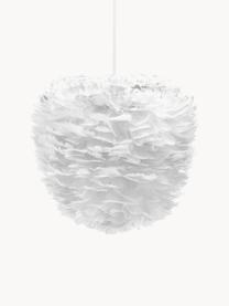 Lampa wisząca z piór Eos Evia, różne rozmiary, Stelaż: stal powlekana, Biały, Ø 40 x W 39 cm