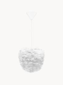 Hanglamp Eos Evia van veren, verschillende formaten, Lampenkap: ganzenveren, RDS-gecertif, Wit, Ø 40 x H 39 cm