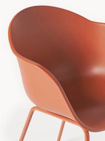 In- & outdoor stoel Claire, Zitvlak: 65% kunststof, 35% glasve, Poten: gepoedercoat metaal, Bruin, B 60 x D 54 cm