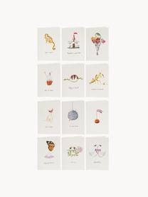 Grußkarten Anna + Nina, 12er-Set, Papier, Weiß, Bunt, Set mit verschiedenen Größen