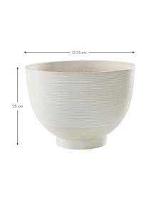 Macetero grande Lennie, Polvo de piedra reciclada, plástico, fibras de madera, Beige, blanco, Ø 35 x Al 25 cm