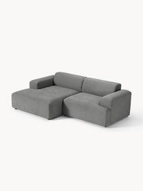 Ecksofa Melva (3-Sitzer), Bezug: 100 % Polyester Der strap, Gestell: Massives Kiefern- und Fic, Webstoff Dunkelgrau, B 238 x T 143 cm, Eckteil links