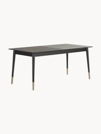 Table extensible Fenwood, 180 - 260 x 90 cm, Noir, or laiton, larg. 180 - 260 x prof. 90 cm