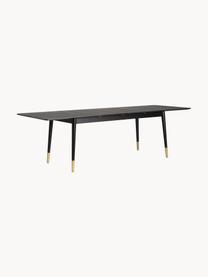 Rozkladací jedálenský stôl Fenwood, 180 - 260 x 90 cm, Čierna, mosadzné odtiene, Š 180/260 x H 90 cm