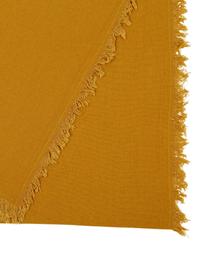 Runner in cotone giallo senape con frange Nalia, Cotone, Giallo, Larg. 50 x Lung. 160 cm