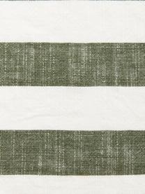 Stoff-Servietten Strip aus Baumwolle, 2 Stück, 100 % Baumwolle, Olivgrün, Weiß, gestreift, B 45 x L 45 cm