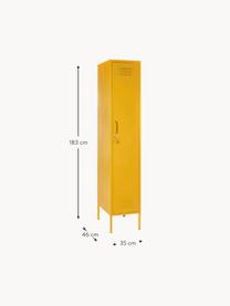 Petite armoire The Skinny, Métal, enduit, Jaune moutarde, larg. 35 x haut. 183 cm