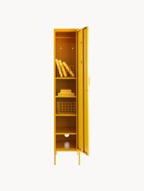 Petite armoire The Skinny, Métal, enduit, Jaune moutarde, larg. 35 x haut. 183 cm