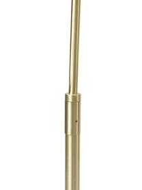 Grote booglamp Niels, Lampvoet: geborsteld metaal, Lampenkap: linnen, Lichtbeige, goudkleurig, H 218 cm