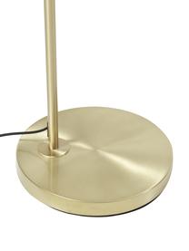 Große Bogenlampe Niels, Lampenfuß: Metall, gebürstet, Lampenschirm: Leinen, Hellbeige, Goldfarben, H 218 cm